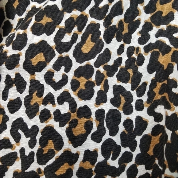J Crew animal print linen blend slim button up shirt - Picture 8 of 9